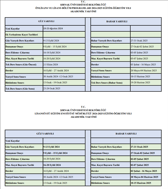 sirnak-universitesi-2024-2025-yili-akademik-takvim
